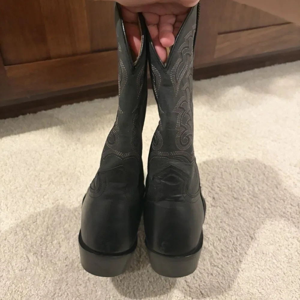 EUC Moonshine Spirit Men’s Mad Cat BBM610 Western Boots Black Size 10 Cowboy